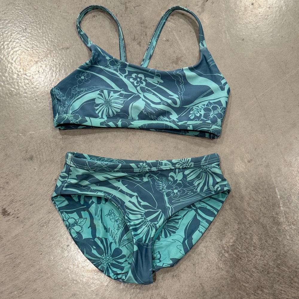 Athleta Girl Swim Bikini in Teal Floral - Picture 3 of 4